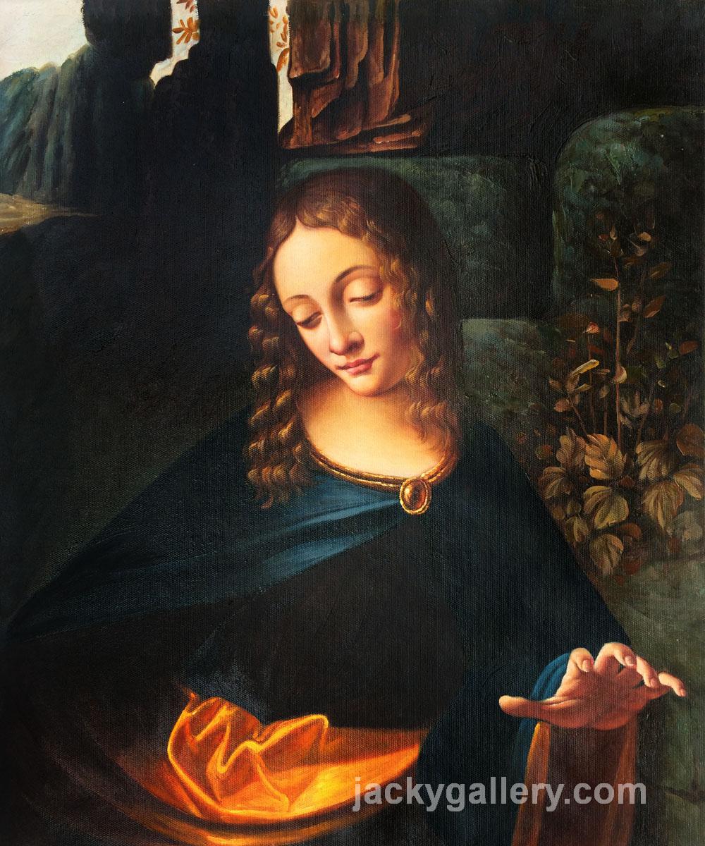 Virgin of the Rocks (Louvre detail), Leonardo Da Vinci's high quality hand-painted oil painting reproduction